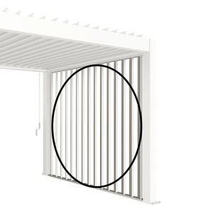 Tenda parasole Biohort 4 m, bianca, per coperture terrazze. Regolabile in altezza, resistente ai raggi UV.