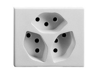 Feller Steckdosen-Einbauapparat FLF 3 x Typ13 Weiss