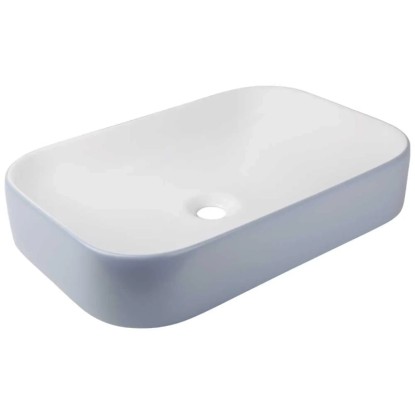 Cuando Lavabo da appoggio Bianco / Blu artico 60 x 40 cm