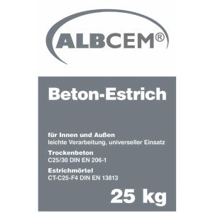 Massetto in calcestruzzo ALBCEM 25 kg, malta secca per interni ed esterni.