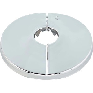 Set da 2 rosette a cerniera LUX, cromate, Ø 15 mm, per tubi di riscaldamento e raccordi WC.