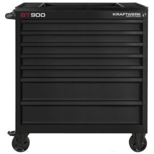 Chariot d'atelier noir Kraftwerk BT900 avec 7 tiroirs et roulettes.
