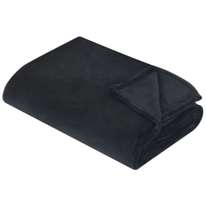 Beliani Coperta coccolosa Bayburt poliestere Nero 200 x 220 cm