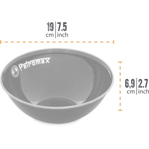 Ciotole smaltate Petromax, set da 2, nere, 1 litro. Ideali per utensili da grill.