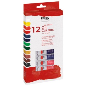 Kreul Ölfarben-Set el Greco mit 12 Farben à 12 ml im Malkasten.