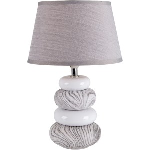 Lampada da tavolo in ceramica grigia Näve Stoney, alta 31 cm, per un'illuminazione d'atmosfera.