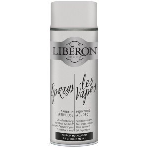 Libéron vernice spray cromata metallizzata, vernice effetto per mobili e superfici, bomboletta da 0,4 l.