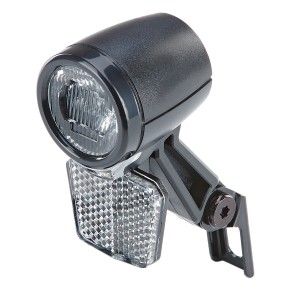 Faro LED Prophete 40 LUX per biciclette con riflettore e luce di posizione.