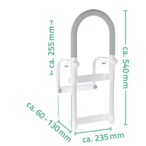 Aide à l'entrée de baignoire Ridder blanche en aluminium thermolaqué, largeur de baignoire 6-13cm.
