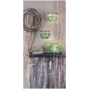 Dekoratives Schmuck-Randglas mit Glasdeckel, ideal zum Basteln und Dekorieren.