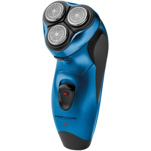 Rasoir électrique homme Profi Care HR 3053 bleu avec système à 3 lames.