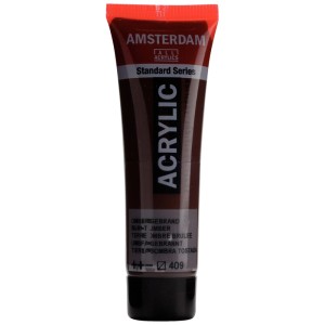 Tubo di colore acrilico Amsterdam Standard Series Ombra Bruciata, 20ml.