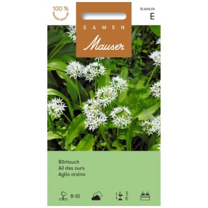 Graines Mauser Ail des ours : Semences potagères pour endroits ombragés avec fleurs blanches.