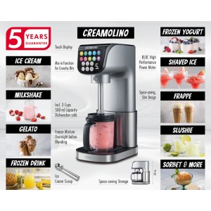 Gelatiera Trisa Creamolino con 3 contenitori da 500ml per gelato, sorbetto e altro.