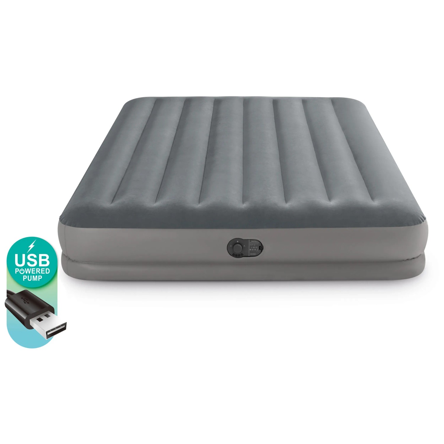 Intex Queen Dura-Beam Luftbett 152x203cm - Mit USB-Pumpe Für Gäste & Camping