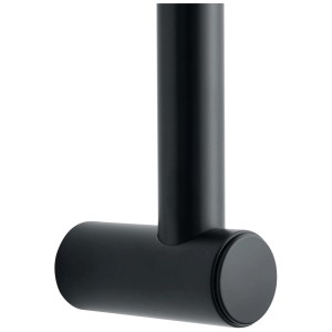 Barre de douche Diaqua Faido, noir mat, gros plan.