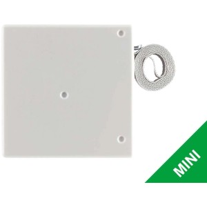 Enrouleur Schellenberg Mini, blanc, avec sangle grise. Entraînement de volet roulant pour embrasure de fenêtre.