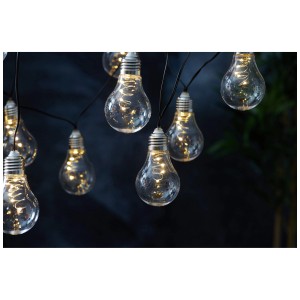 Guirlande solaire Star Trading Glow avec ampoules claires et lumière blanche chaude.