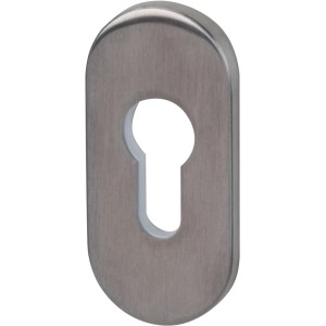 Rosetta di protezione Alpertec, acciaio inox satinato, forma ovale per ferramenta per porte.