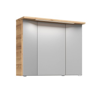 Armoire de toilette Pelipal Quantum Kompakt, 90 cm, décor chêne Riviera avec éclairage LED.