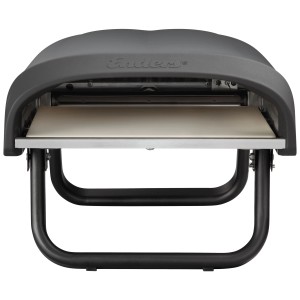 Enders Pizzaofen Paco, schwarzer Gasgrill mit Pizzastein und einklappbaren Beinen.