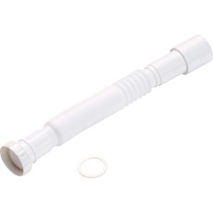 Siphon flexible blanc en plastique 44,8 mm (G 1 1/2) Ø 50 mm pour éviers.