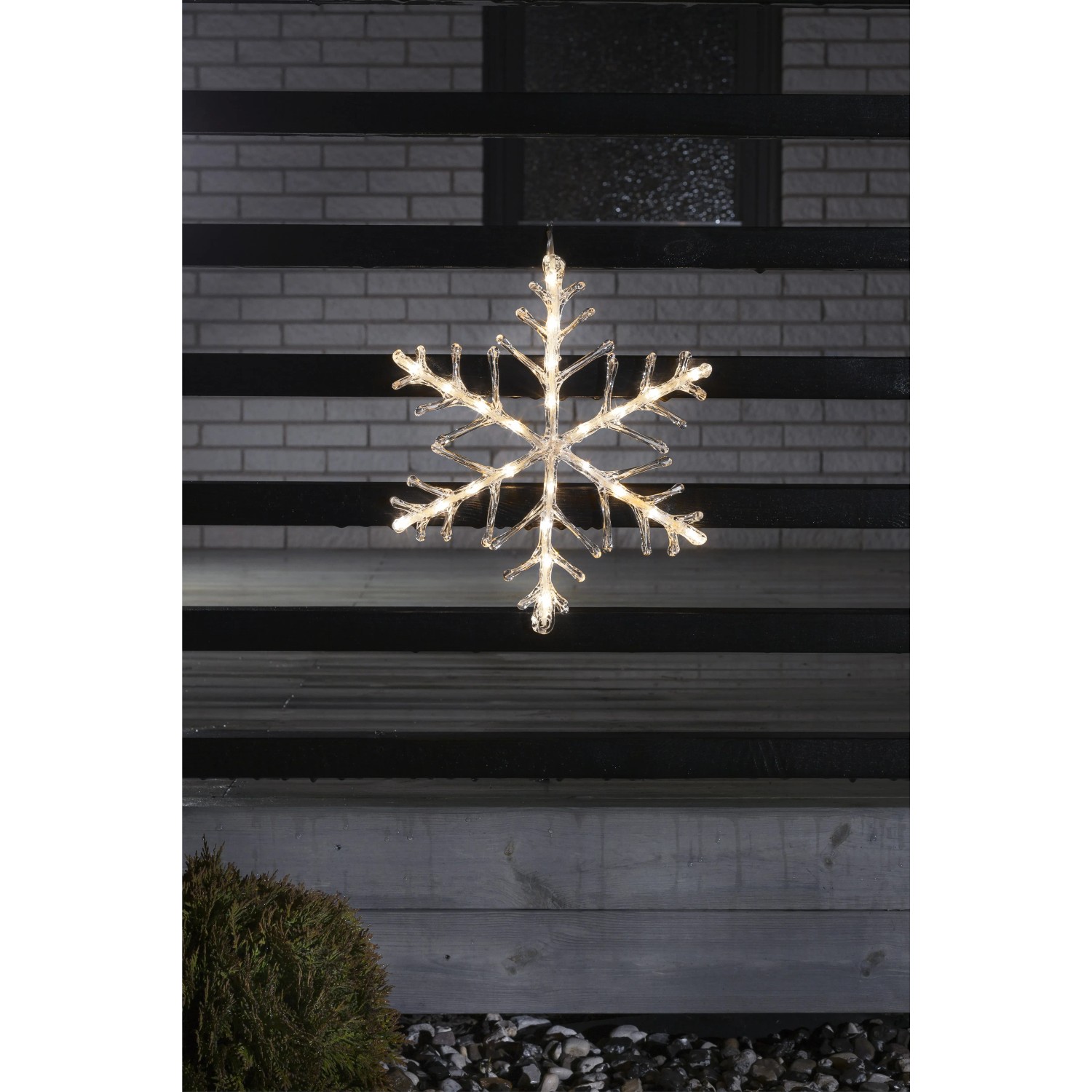 LED-Acryl-Schneeflocke Icy Star – 16 Warmweiße LEDs, Ca. 18x16 Cm, Mit Timer & Batteriebetrieb