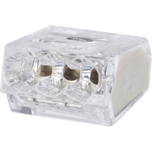 Connettore a innesto OBI trasparente, 3 poli, per conduttori da 0,75-2,5 mm² del set di connettori.