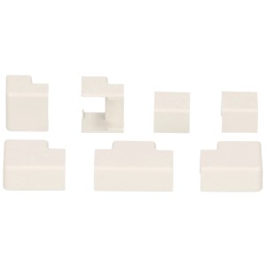Ensemble de 7 raccords de goulotte de câblage blancs (9x5 mm) pour goulottes Plasfix.