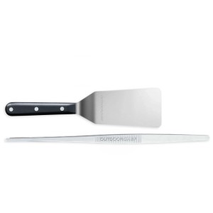 Outdoorchef Set utensili Plancha, 2 pezzi: spatola per grill con manico in legno e pinze per grill in acciaio inox.