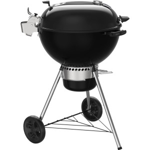 Barbecue à charbon Weber Master-Touch Premium E-5770 noir avec couvercle et thermomètre.