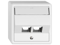 Feller Aufputz-Netzwerkdose Edizio.liv Weiss 2 x S-One RJ45 Feller Aufputz-Netzwerkdose Edizio.liv Weiss 2 x S-One RJ45