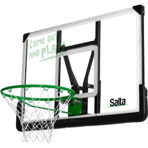 Tabellone da basket Salta Center, 115x75 cm, con canestro verde e rete per gioco e divertimento.