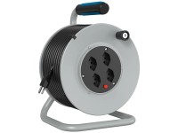 Steffen Kabelrolle mit Griff Metall Grau 4 x T13 Kabellänge 15 m