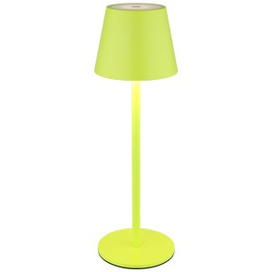 Lampada da tavolo a LED ricaricabile verde Globo Vannie I, metallo, Ø 11,5 cm, altezza 36 cm.
