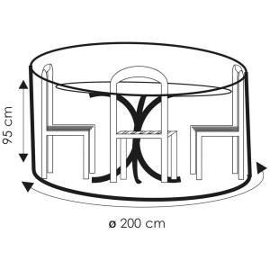 Copertura trasparente in PE per set da giardino, 200x95 cm. Resistente agli agenti atmosferici e ai raggi UV.