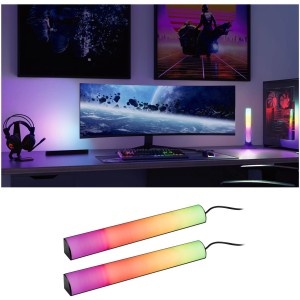 Paulmann EntertainLED Lichtsäulen 2er-Set, smarte LED-Stehlampen für stimmungsvolle Beleuchtung.