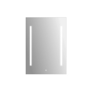 Specchio luminoso a LED rettangolare a forma di cristallo Sirius I, 50x70 cm, con illuminazione laterale.