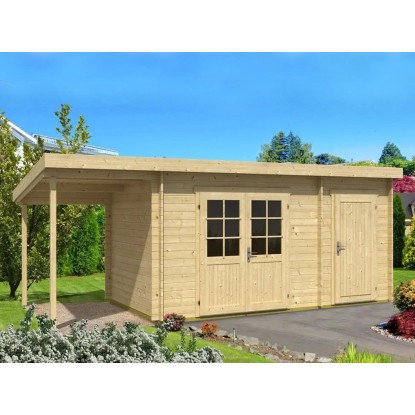 Alpholz Gartenhaus Maria-40 Natur 450 x 250 cm / 150 cm Schleppdach, imprägniert