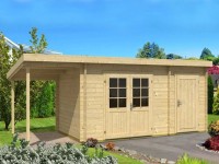 Alpholz Gartenhaus Maria-28 Natur 450 x 250 cm / 150 cm Schleppdach, imprägniert