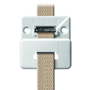 Guide de sangle de volet roulant Schellenberg Duo Mini/Maxi blanc avec sangle de volet roulant.