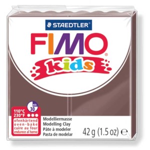 Fimo Kids pâte à modeler, marron, paquet de 42g, cuisson au four pour les projets créatifs des enfants.