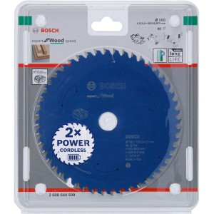Lama per sega circolare Bosch Expert for Wood, 165mm, 48 denti, in confezione.