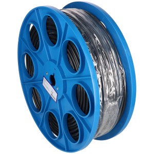 Câble noir TD H05VV-F3G1 au mètre sur touret bleu.