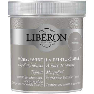 Pittura per mobili a base di caseina Libéron color feltro, barattolo da 0,5 l.
