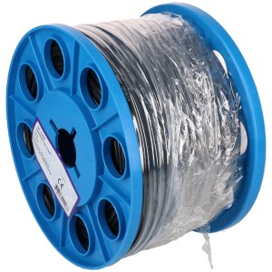 Câble TDF noir H05VVH2-F2X1 au mètre sur bobine bleue.