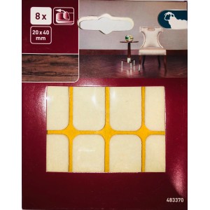 Patins pour parquet auto-adhésifs, 20x40mm, 8 pièces. Patins en feutre de laine pour meubles, sols délicats.