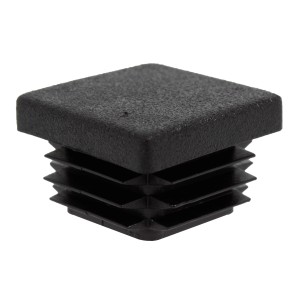 Tappo nero Ø 25mm per tubi quadri con alette.