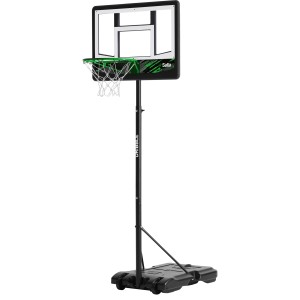 Canestro da basket Salta Dribble con base nera e canestro verde per bambini.