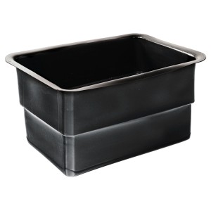 Vaschetta per laghetto Heissner PE rettangolare nera, 110 l, per il giardino.